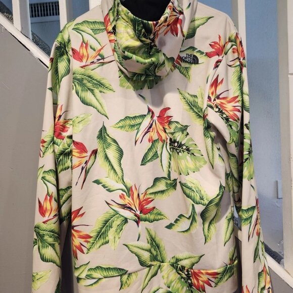 The North Face Mens  Full Zip Hoodie Hawaiian Birds Paradise Print Size M - Picture 2 of 9